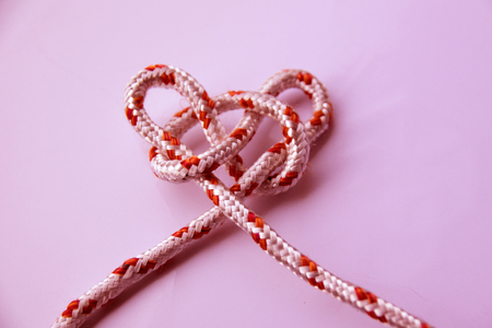 Close up Rope with heart (pink filler style)の写真素材