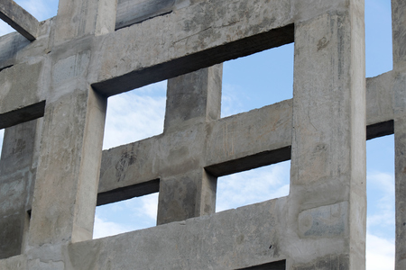 Up view Pillar and beam structure for construction abstract backgroundの写真素材