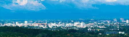Panorama Skyline Cityscape Building Chiangmai city , thailandの写真素材
