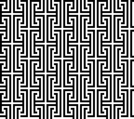 Black line geometric cross square abstract seamless vector pattern backgroundのイラスト素材
