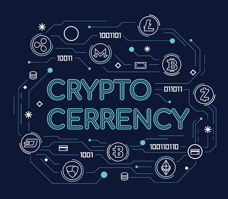 Cryptocurrency Word Concept Vector Illustration designのイラスト素材