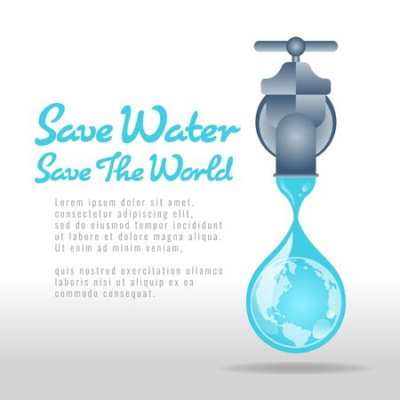 Save water save world bannerのイラスト素材