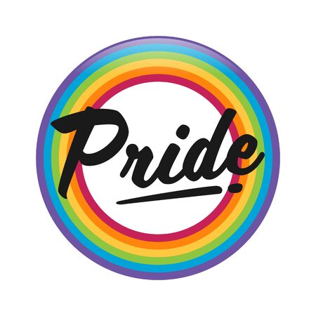 Pride text on rainbow flag circle ringのイラスト素材
