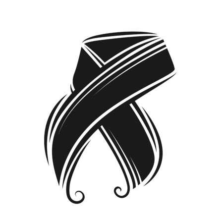 abstract black ribbon sign art vector designのイラスト素材