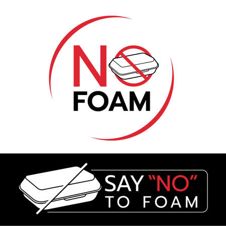 No foam text, say no to foam text with stop foam sign vector designのイラスト素材