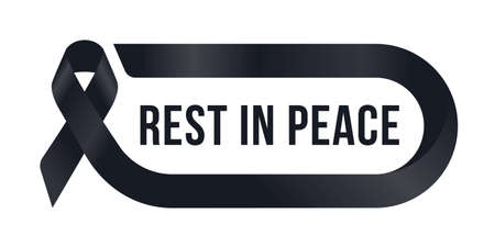 Rest in peace text in black ribbon are roll frame vector designのイラスト素材