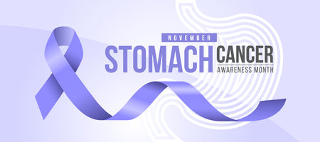Stomach cancer awareness month - Text and Periwinkle ribbon awareness on abstract lines stomach texture background vector designのイラスト素材