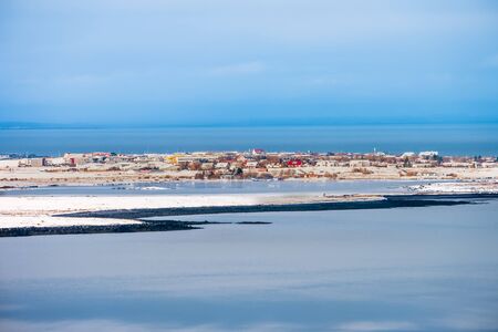 Beautiful view of  Reykjavik winter in Iceland winter season, ReykjavÃ­k is the capital city of Iceland.の写真素材