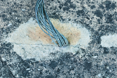 Electrical Grounding with Electric copper cable equipment and system to isolate the electricity power to the ground. Electrical grounding help safety work and protect danger of electric power.の写真素材