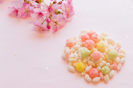 sweet rice crackers for Girls ' Dayの写真素材