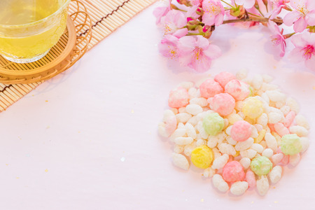 sweet rice crackers for Girls ' Dayの写真素材