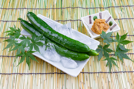 Fresh and Cooled cucumberの写真素材