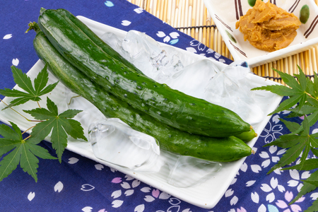 Fresh and Cooled cucumberの写真素材