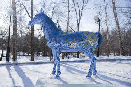 statue of  a hourseの写真素材