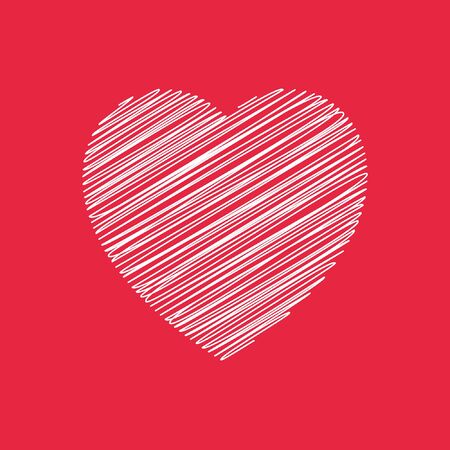 Scribble Heart Creative Love Logo Vectorのイラスト素材