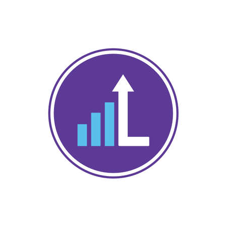 Letter L Marketing Graph Growth Logo Designのイラスト素材