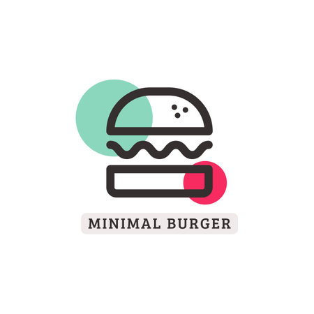 Minimal Burger Logo Modern Food Restaurant Designのイラスト素材