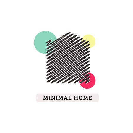 Colorful Home Minimal House Logo Design Vectorのイラスト素材