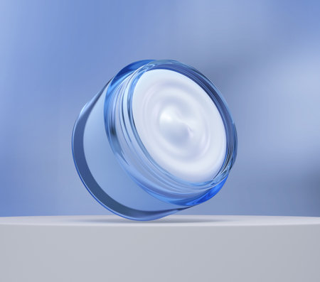 Cream Jar, Cosmetics white cream, Skin care product pack simple, Clipping path, 3D rendering.の写真素材