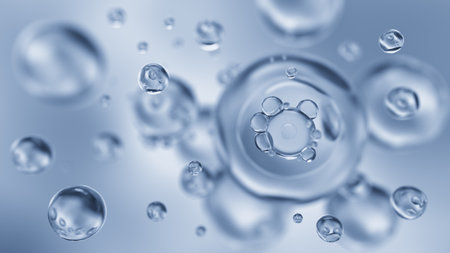 Cosmetic moisturizer water, Liquid bubble, Cosmetic background, 3D rendering