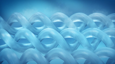 3D rendering of Microscopic close up textile, Cool fibers concept.