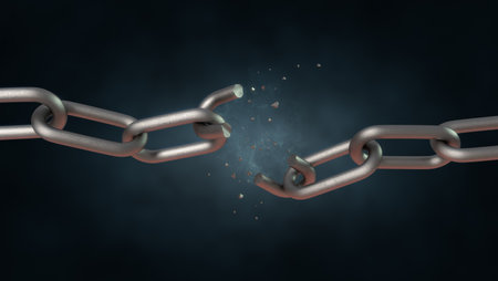 Breaking chain freedom and liberty concept, 3D rendering.の写真素材