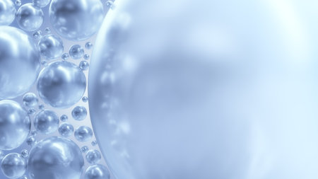 Cosmetic Essence, Liquid bubble, Skin care cosmetics concept, 3D rendering.の写真素材