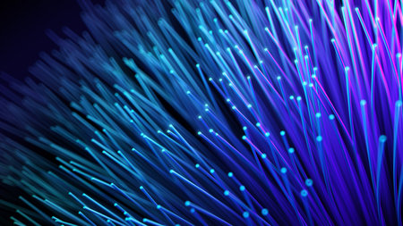Abstract digital Fiber optic technology background, HighSpeed Network Data, Technology background concept, 3D renderingの写真素材