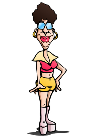 illustration  of a female zumba dancer on isolated white backgroundの写真素材