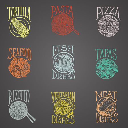 	MENU ICON - Dishes blackboardのイラスト素材