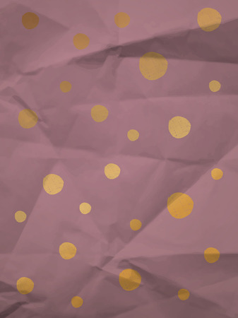Purple wrapping paper with big yellow and violet dots on crumpled paper texture - vintage backgroundのイラスト素材