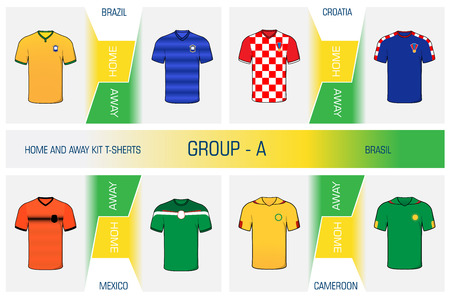 Illustration kit s set of football uniform home and away for soccer competitionsのイラスト素材