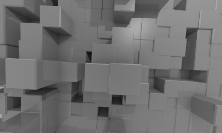  grey cube landscapeの写真素材