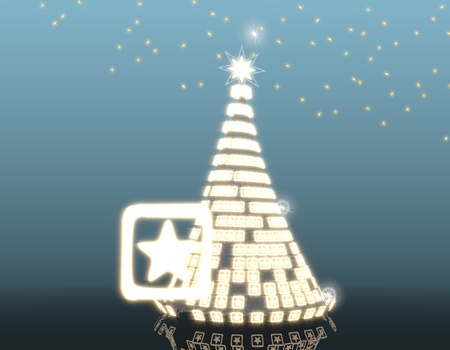  xmas  design tree with stars の写真素材