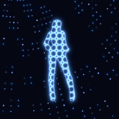 Blue  electronic glowing sexy woman symbolの写真素材