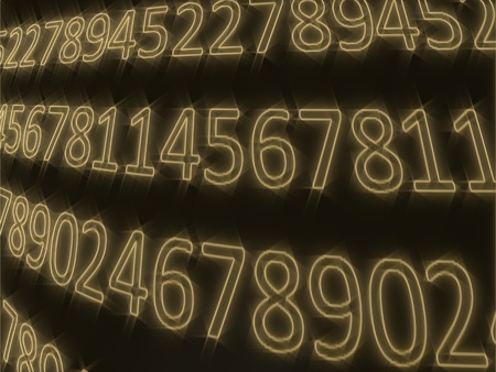  Yellow Orange  electric numbersの写真素材