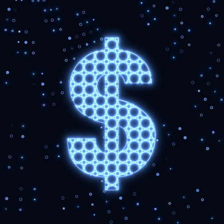 Blue  electronic Dollar money symbolの写真素材