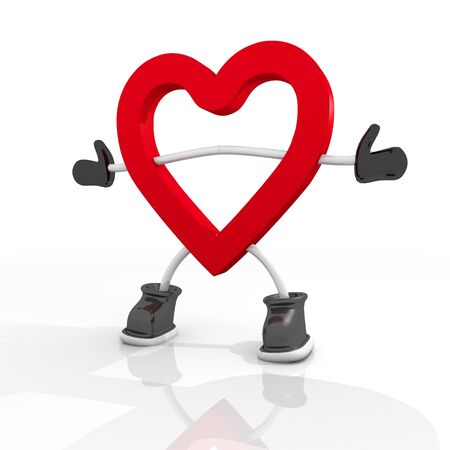 Dark candy apple red  person 3d character heart Symbolの写真素材
