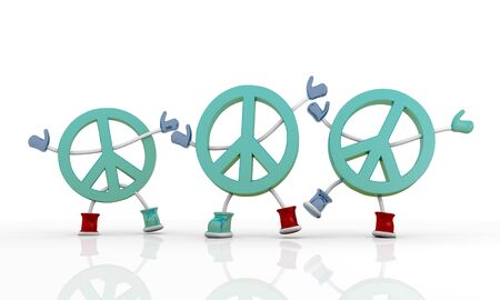 friends peace 3d characters Symbolの写真素材