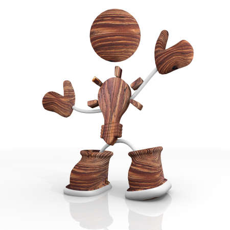 3d  character idea wooden Illustration