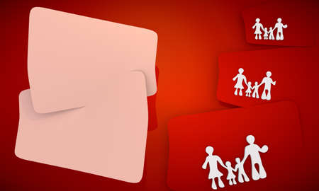  symbol 3d graphic with red family backgroundの写真素材
