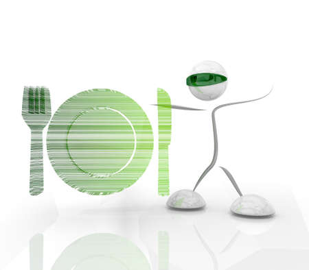 modern restaurant icon for food with futuristic 3d characterの写真素材