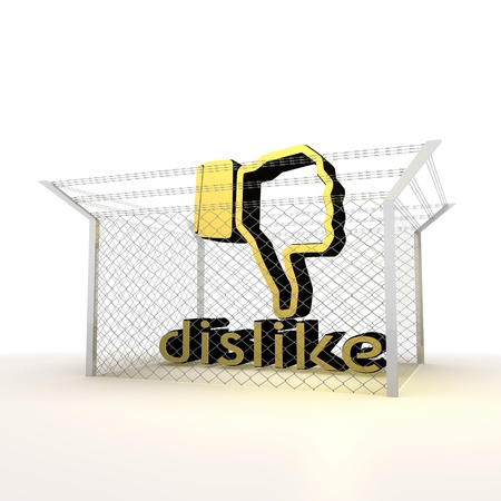 Mikado yellow  arrest 3d graphic with caged dislike symbolの写真素材