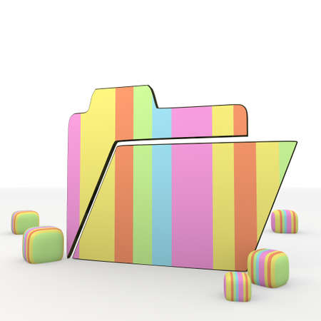 colourful 3d graphic  file symbol  with isolated folder iconの写真素材