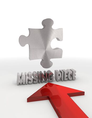 Red 3d graphic with creative missing piece iconの写真素材