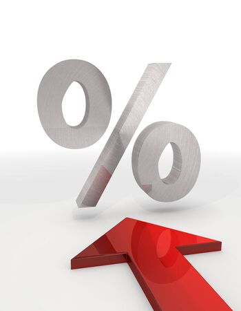 Red  3d graphic with metallic percent iconの写真素材