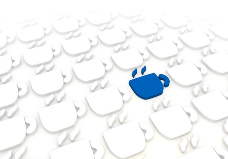3D graphic Smart coffee pictogram in a stylish white background