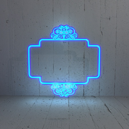 3D graphic  Curlicue label illumination in a simple backgroundの写真素材