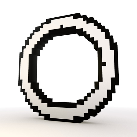 3D graphic Round circle symbol in a stylish white backgroundの写真素材