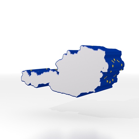 Silver  european nation 3d graphic with european Austria icon  with eu flag patternの写真素材